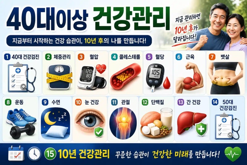 1편. 40대부터 꼭 챙겨야 하는 건강검진 항목 총정리