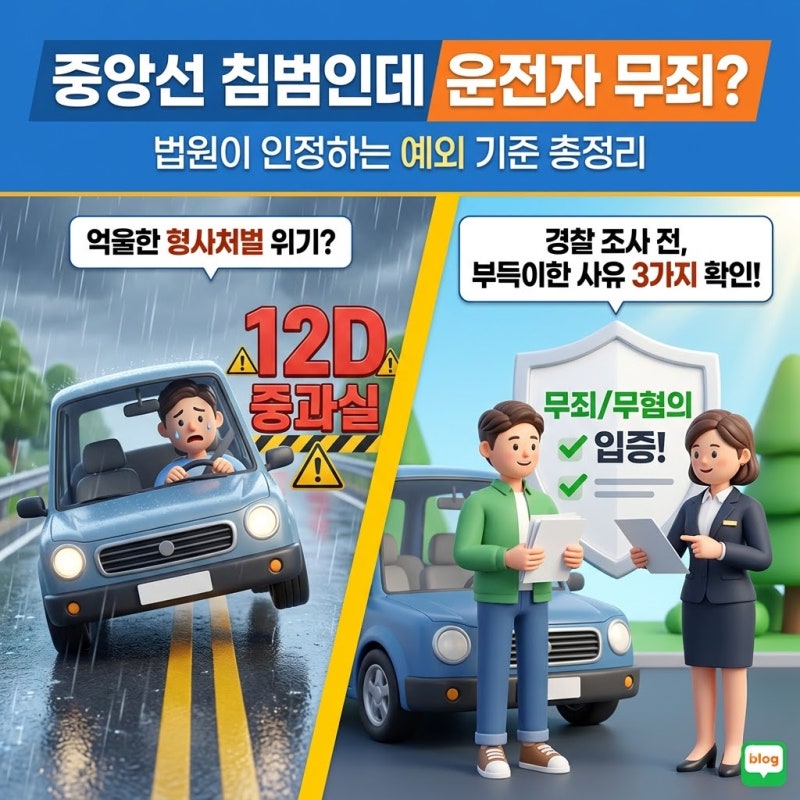 중앙선 침범인데 운전자 무죄? 경찰 조사 전 반드시 확인해야 할 부득이한 사유 3가지