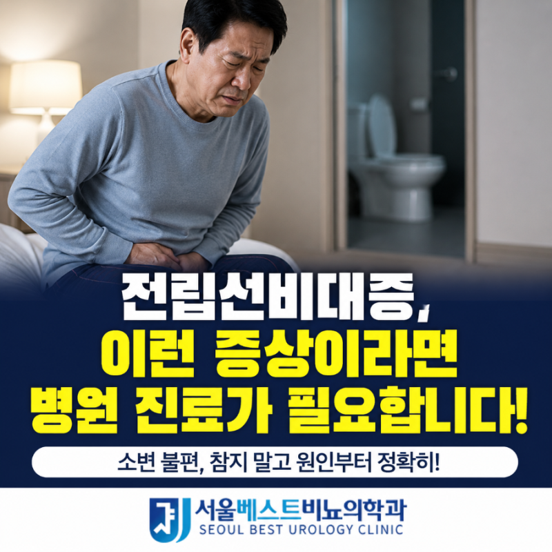 전립선비대증 잔뇨감 야뇨증 증상과 검사 약 치료 방법