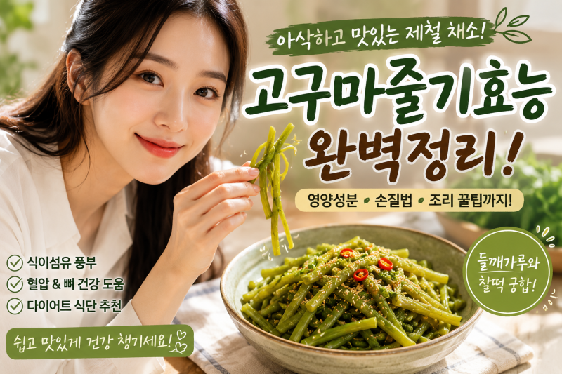 여름철 밥도둑 고구마줄기 효능 5가지와 영양 손실 없는 손질법 총정리