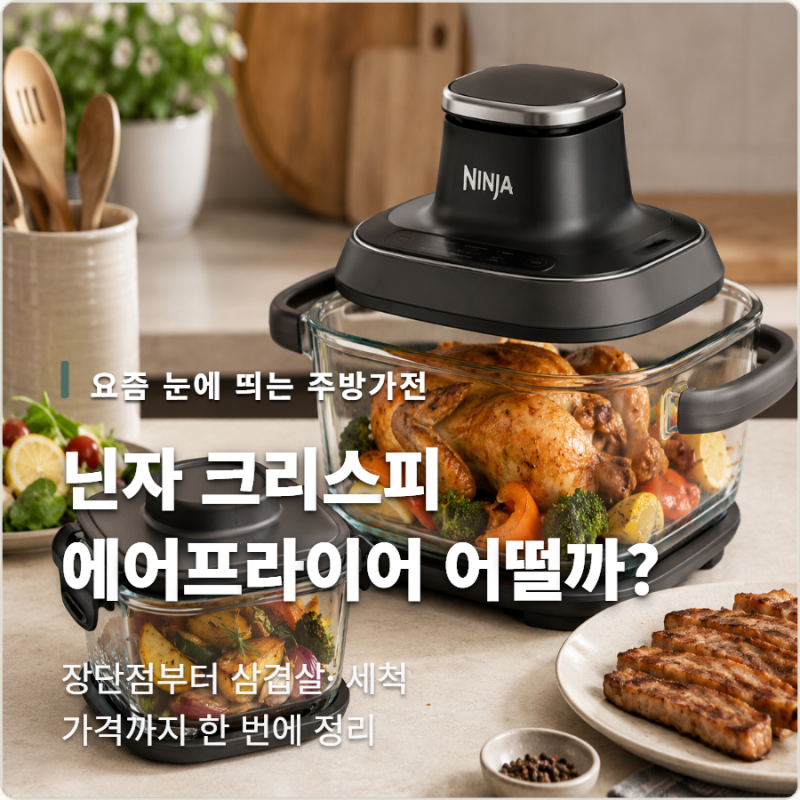 닌자 크리스피 에어프라이어 어떨까? 장단점부터 세척까지 총정리