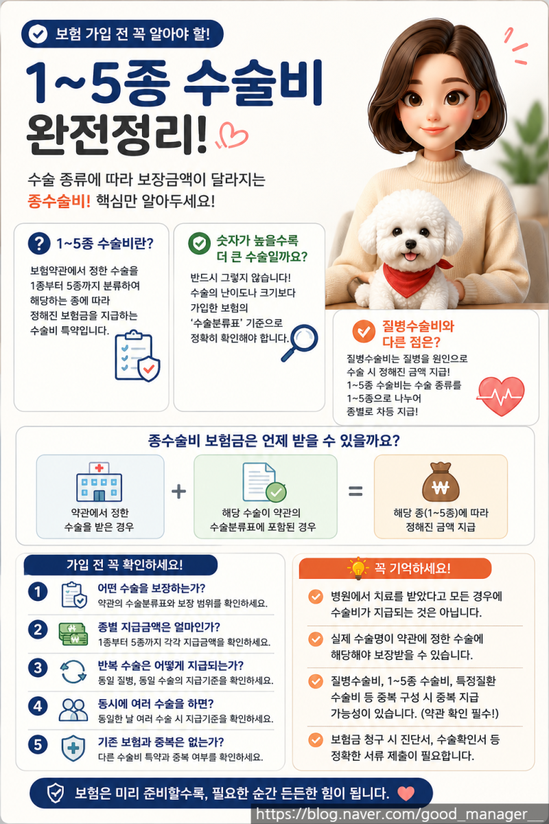 1~5종 수술비 완전정리