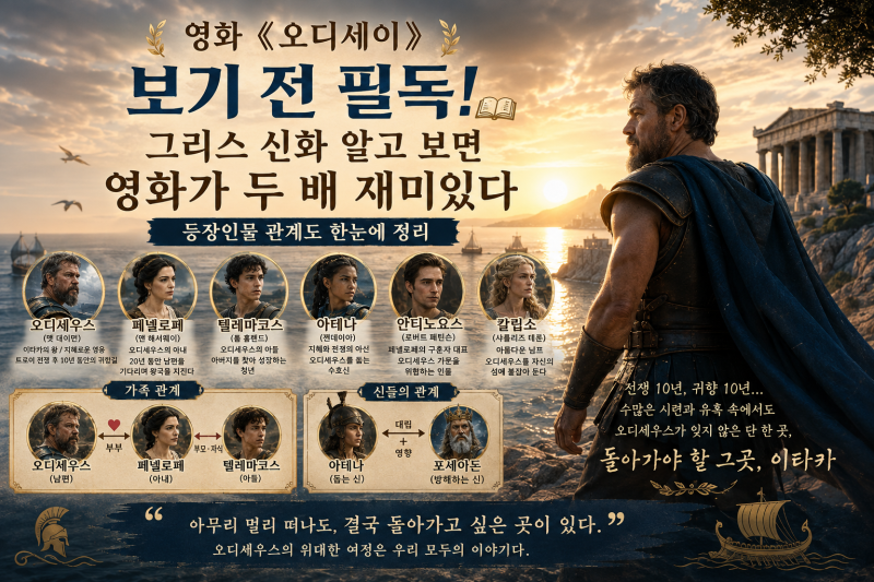 ⭐ 영화 《오디세이》 보기 전 필독! 그리스 신화 알고 보면 영화가 두 배 재미있다 [ 등장 인....