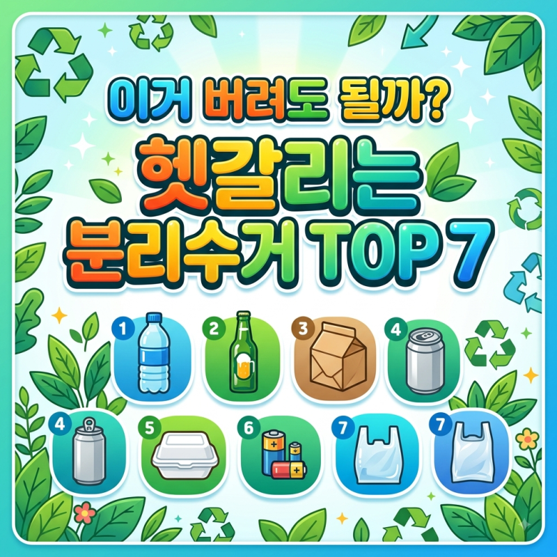 "이거 버려도 될까?" 헷갈리는 분리수거 품목 TOP 7 총정리 (종량제 vs 재활용)