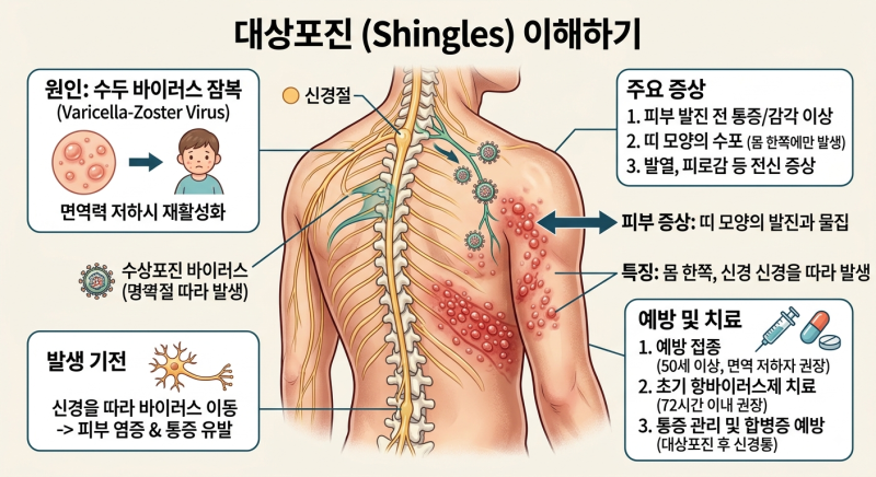 대상포진 완벽 가이드: 부위별 위험도, 치료법, 예방접종, 식단까지 한 번에