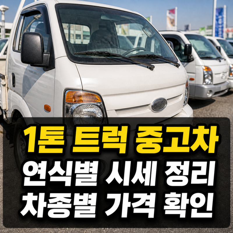 1톤 트럭 중고차 가격 연식별 시세와 차종별 정리