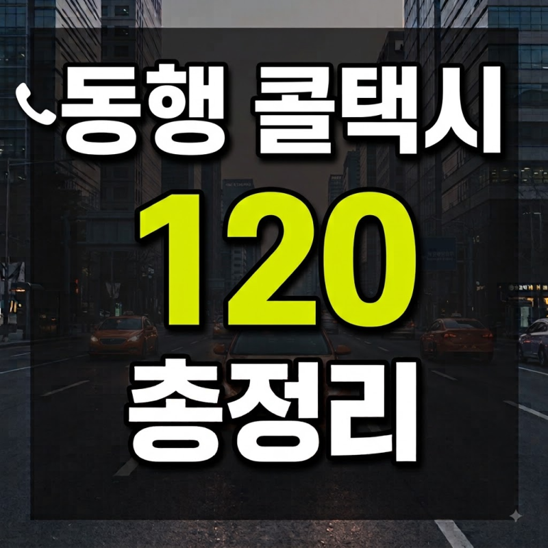 120 동행 콜택시 총정리: 전화 예약 방법·이용 요금·운영 기준