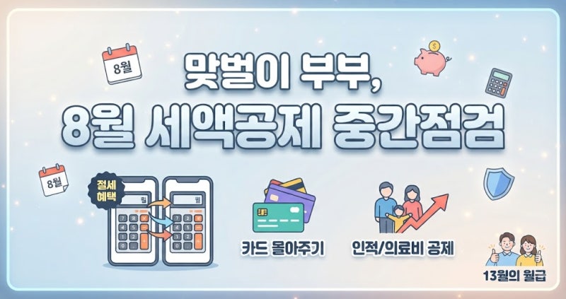 연말정산 대비 8월에 미리 점검해 본 맞벌이 부부 세액공제 최적화 기준