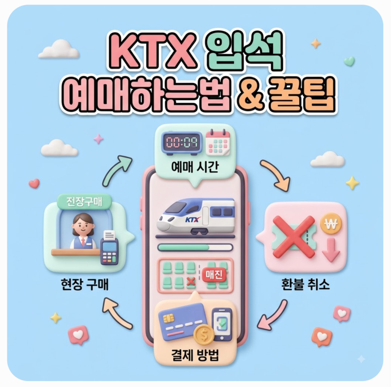 KTX 입석 예매 시간부터 현장 구매 결제 및 환불 취소 하는법 위약금까지