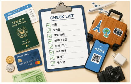 첫 해외여행 준비물 체크리스트｜출국 직전 “이것” 빠뜨리면 곤란합니다