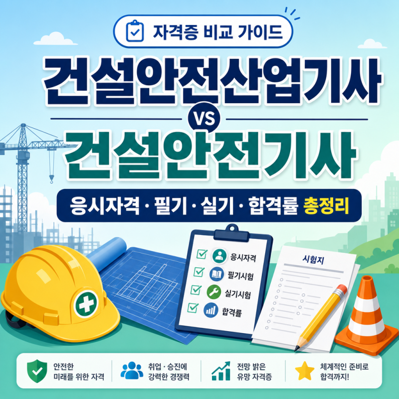 건설안전산업기사 기사 응시자격 필기 실기 합격률 총정리