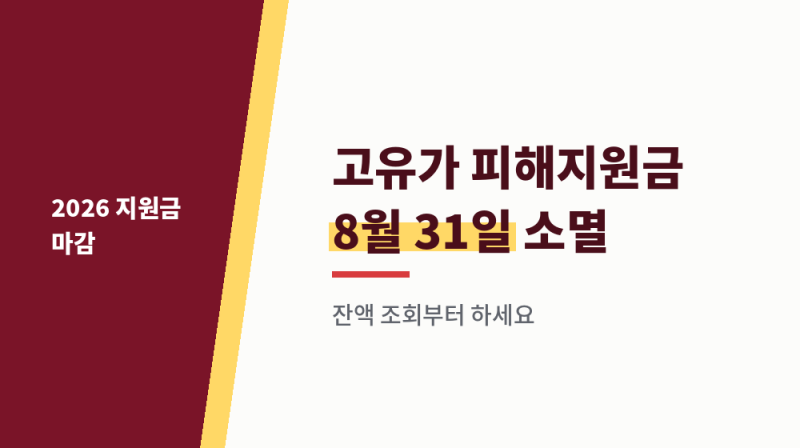 고유가 피해지원금 8월 31일 소멸, 카드사별 잔액 조회 경로 정리