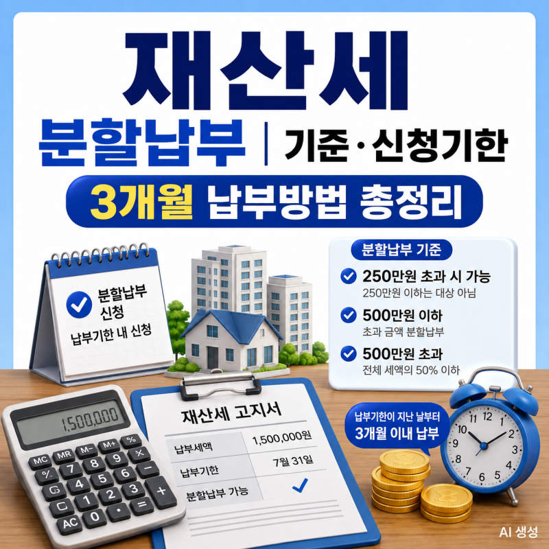 재산세 분할납부｜기준·신청기한·3개월 납부방법 총정리