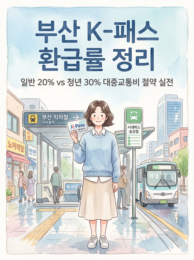 부산 K-패스 환급률 정리: 일반 20% vs 청년 30% 대중교통비 절약 실전 가이드
