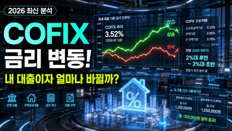 코픽스 금리 신규 신잔액 차이점 정리, 주담대 대출 기준금리 영향은?