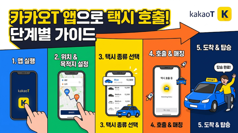 카카오T 앱으로 택시 호출하는 방법 및 단계별 가이드