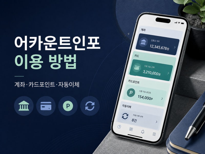 어카운트인포 이용 방법｜계좌·카드포인트·자동이체 확인