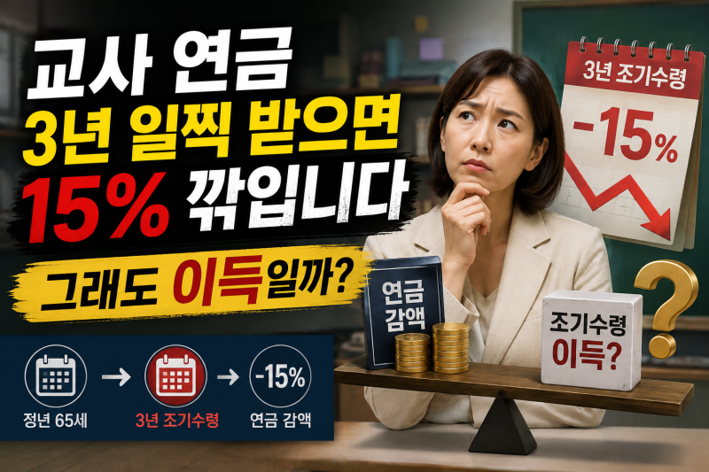 교사 연금 3년 일찍 받으면 15% 깎입니다, 그래도 이득일까
