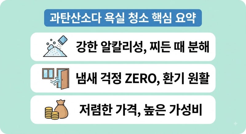 원룸 욕실 물때 청소, 과탄산소다 하나로 끝내는 쉽고 빠른 방법