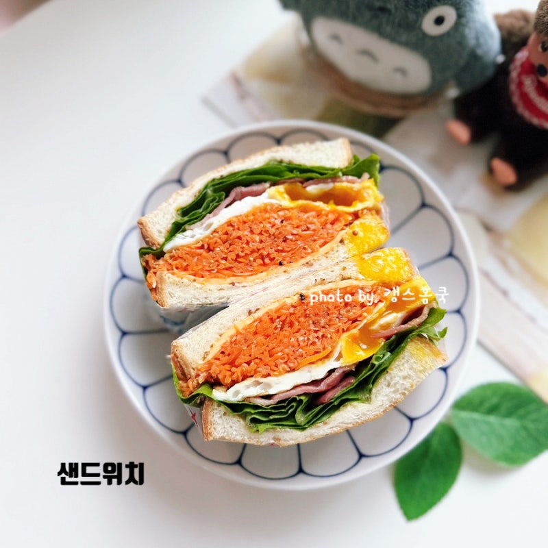베이컨 샌드위치 소스 만들기 카페 비법! 다이어트 당근라페 샌드위치 레시피
