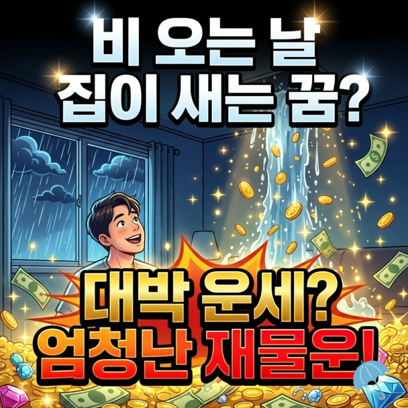비오는 날 집 물새는 꿈 해몽, 거대한 재물운의 폭발일까?