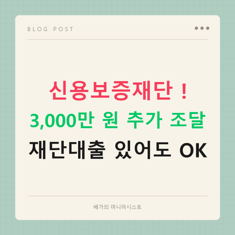 신용보증재단 대출 있어도 소진공에서 3,000만 원 정책자금 더 받는 법