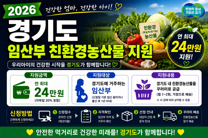 2026 경기도 임산부 친환경농산물 24만원｜신청방법 총정리