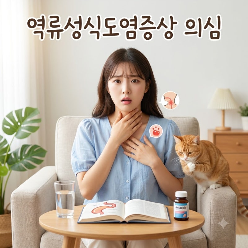 목에 이물감이 가득하고 가슴이 쓰리다면? 역류성식도염증상 의심