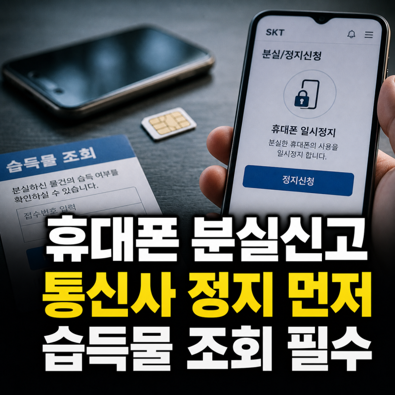 휴대폰 분실신고 방법 총정리 통신사 정지부터 습득물 조회까지