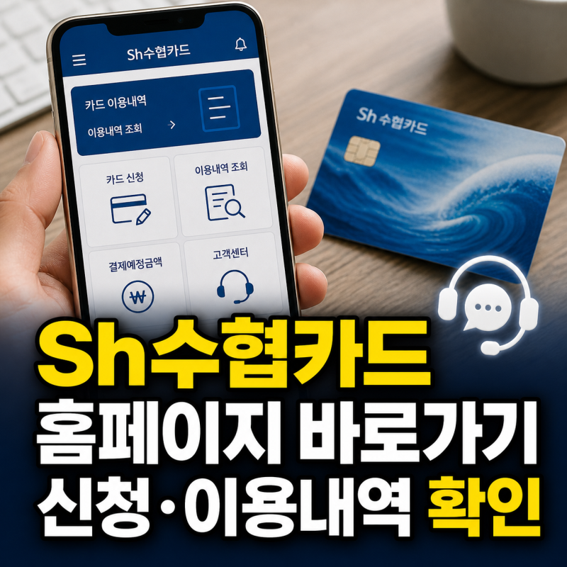 Sh수협카드 홈페이지 바로가기와 신청 이용내역 고객센터 안내