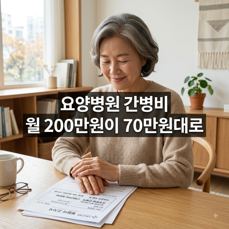 요양병원 간병비 건강보험 적용 — 월 200만원이 70만원대로 줄어듭니다