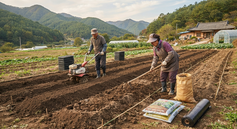 가을 김장배추 심는시기(퇴비,비료,토양살충제 밭만들기)