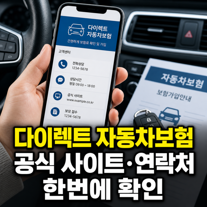 손해보험사 다이렉트 자동차보험 공식 사이트와 연락처 총정리