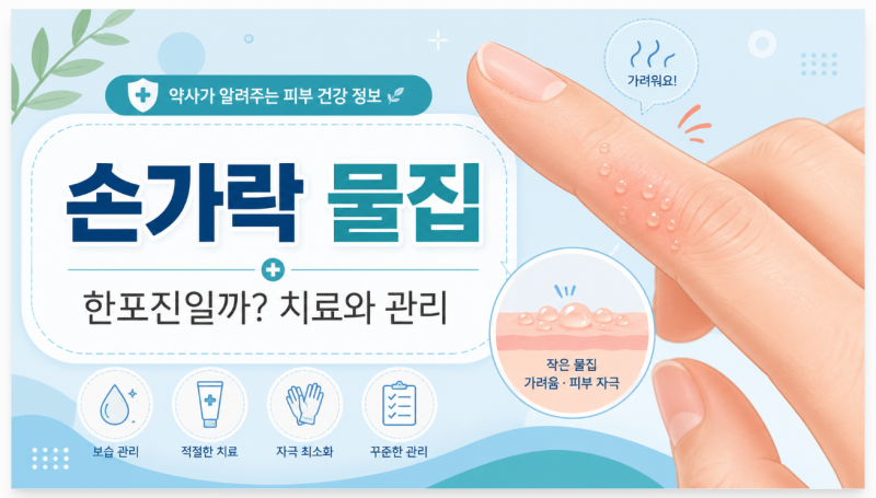 손가락 물집, 한포진일까? 터뜨리면 안 되는 이유와 치료법