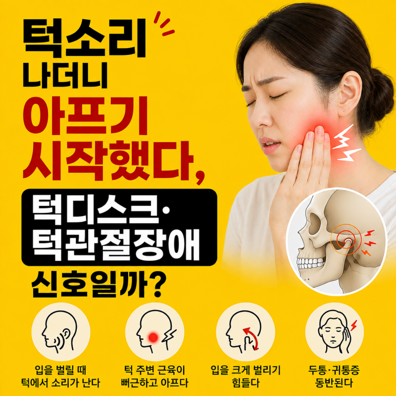 턱소리 나더니 아프기 시작했다, 턱관절장애 신호일까