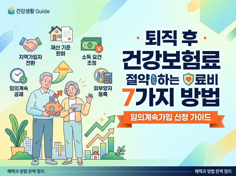 퇴직 후 건강보험료 절약하는 7가지 방법과 임의계속가입 신청 가이드