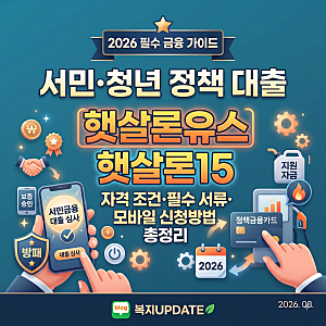 2026 서민·청년 정책 대출 완벽 가이드: 햇살론유스·햇살론15 자격, 서류, 신청방법 총정리