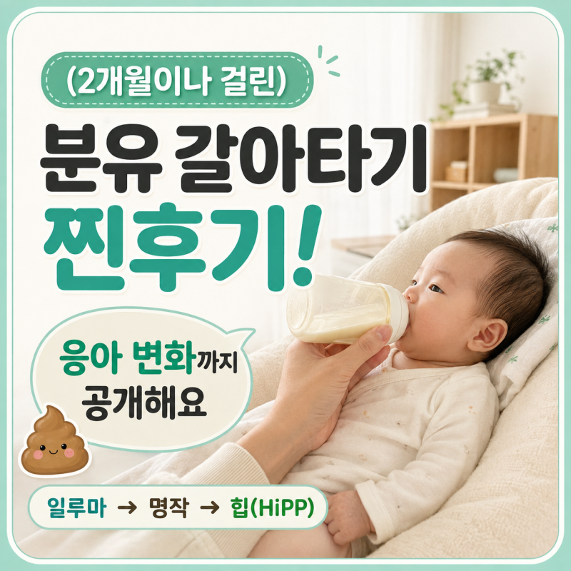 힙 분유 정착 후기｜일루마·명작 비교, 수유량 늘고 황금변까지! ✨ 분유 갈아타기