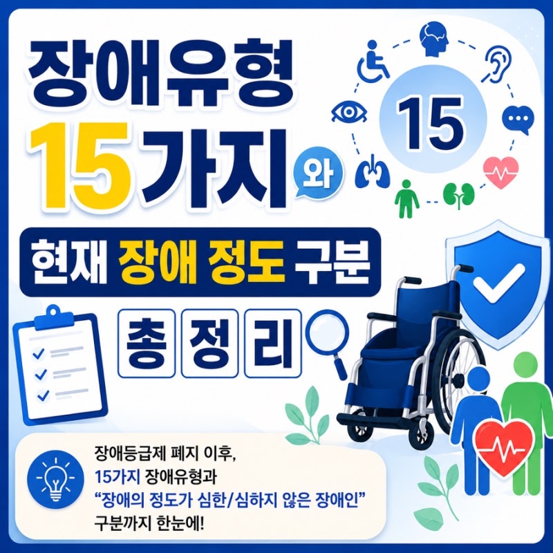 장애유형 15가지와 현재 장애 정도 구분 총정리