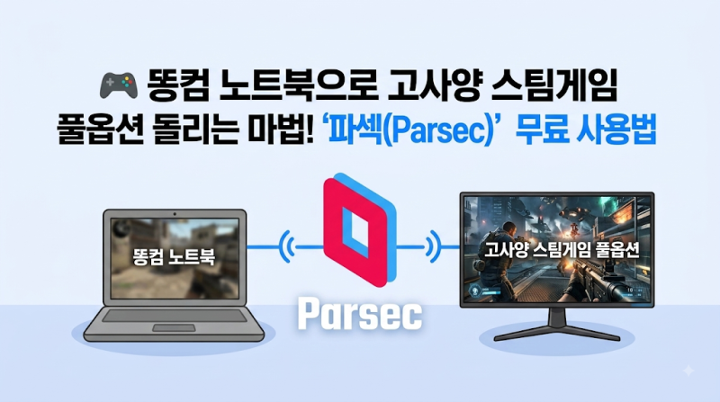 똥컴 노트북으로 고사양 스팀게임 풀옵션 돌리는 마법! '파섹(Parsec)' 무료 사용법