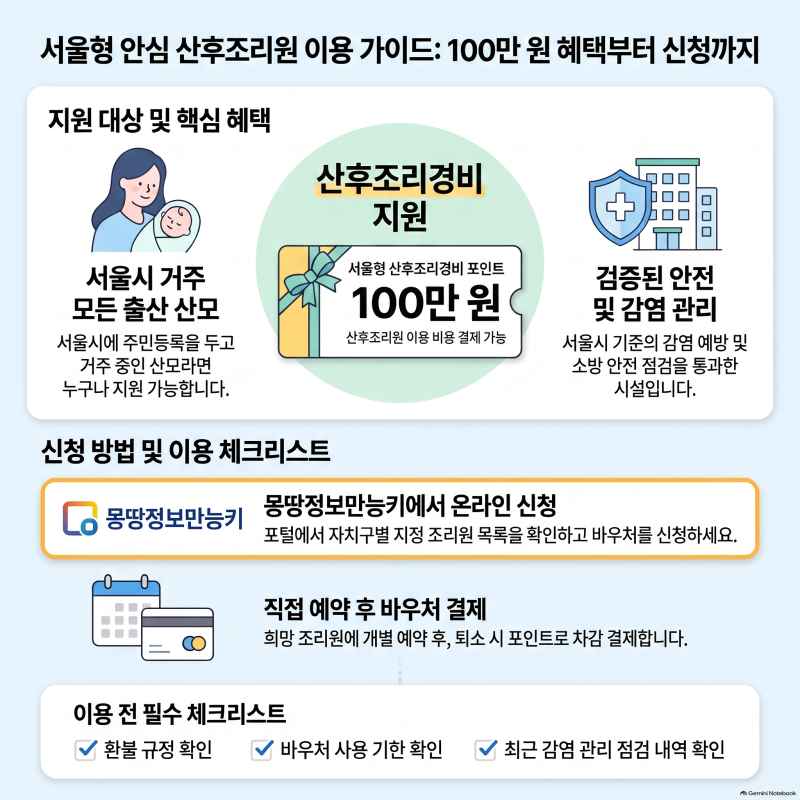 [서울형 안심 산후조리원 총정리] 이용 신청 방법부터 비용 지원, 타 지자체 유사 사업 비교....