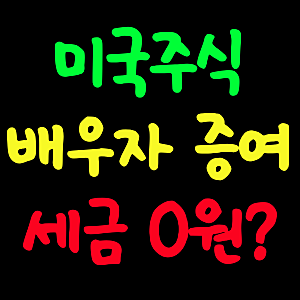 미국주식 양도소득세 절세 총정리 (배우자 증여)