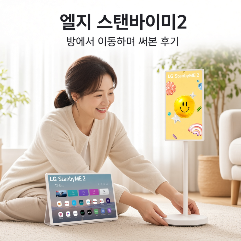 엘지 스탠바이미2, 방에서 이동하며 써본 후기