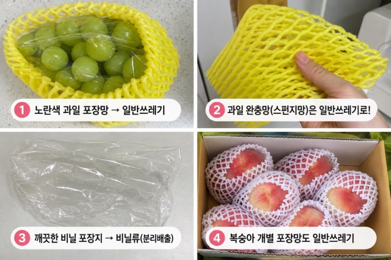 복숭아·샤인머스캣 포장망, 재활용인 줄 알았는데? 버리는 법 따로 있어요
