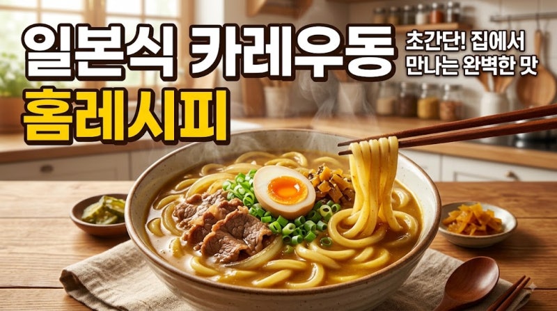 일본식 카레우동 홈레시피, 집에서 전문점처럼 진하고 쫄깃하게 만드는 법