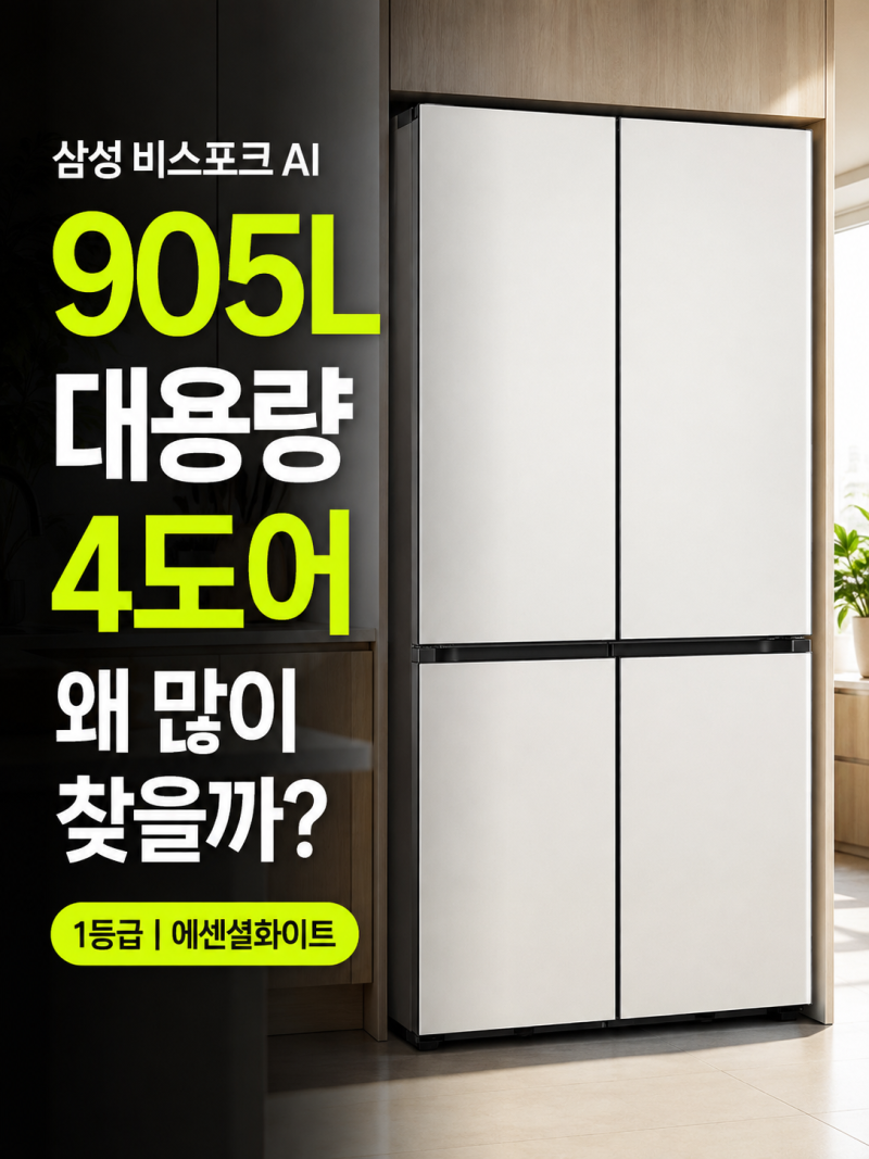 삼성 비스포크 AI 냉장고 905L 최저가 알아볼 때, RM70F90R1ZD 1등급 체크포인트