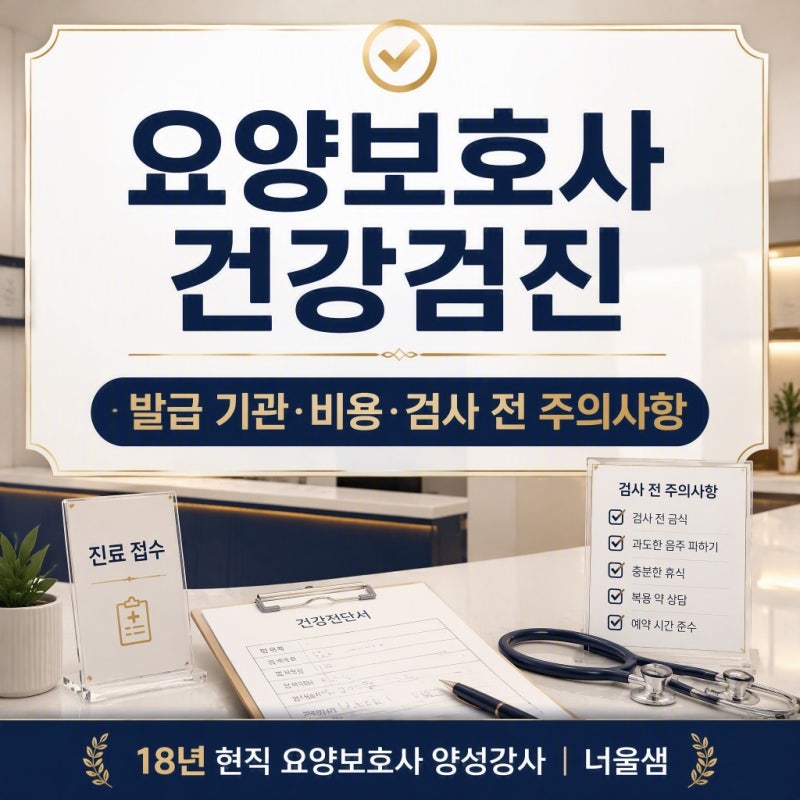요양보호사 건강검진발급 기관, 비용, 검사전 주의사항 안내합니다.
