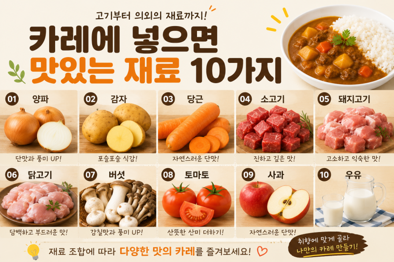 카레에 넣으면 맛있는 재료 10가지 고기 부터 의외의 재료까지