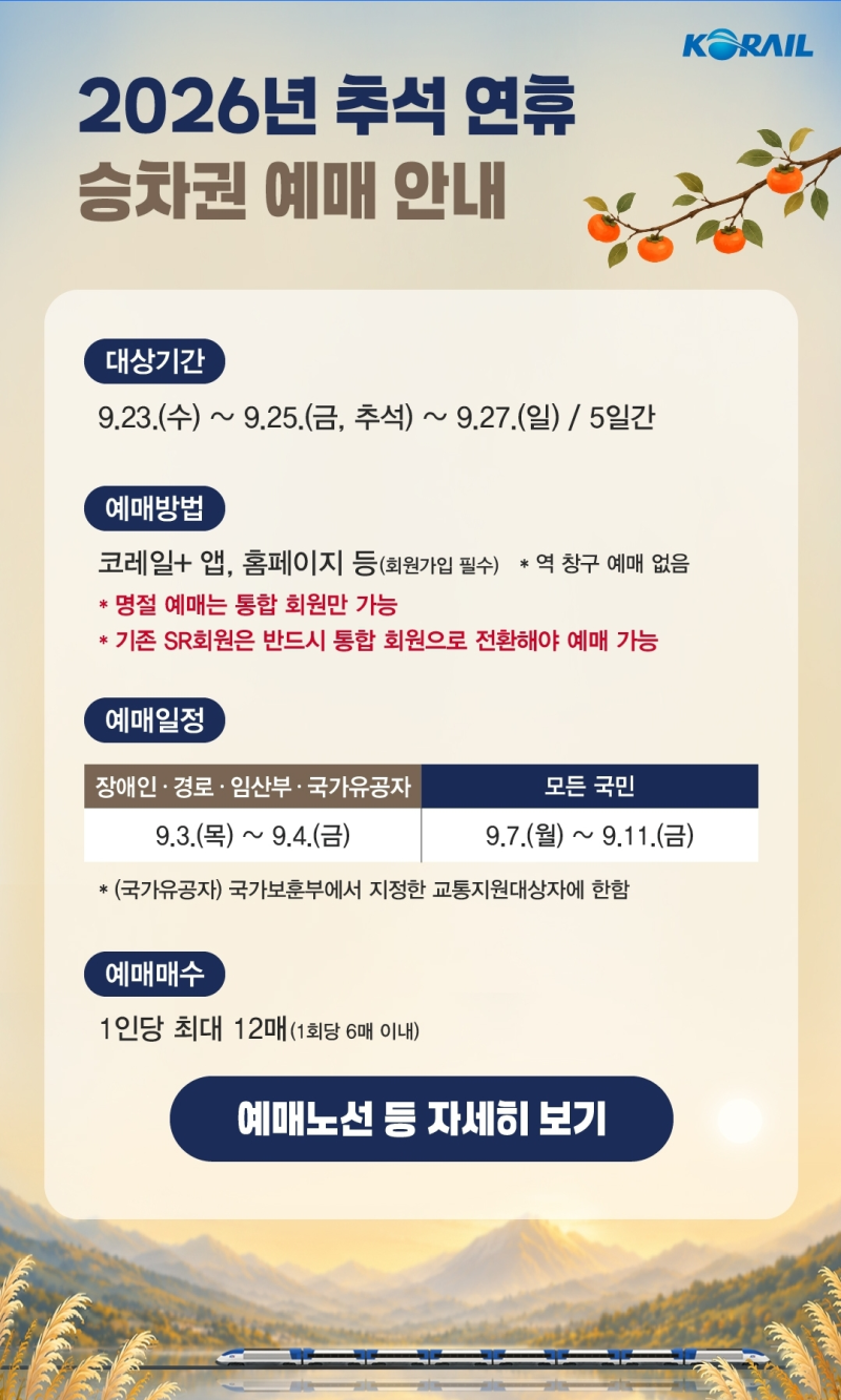 2026 추석 열차(KTX·SRT) 예매 완벽 가이드 | 대기열에서 살아남는 실전 꿀팁