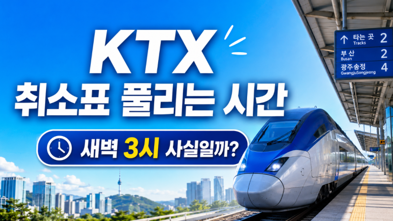 KTX 취소표 풀리는 시간 새벽 3시 사실일까? 예약대기 및 결제기한 총정리